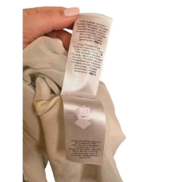 GANNI floral-print plissé-georgette minidress Size Small 4/6 Green And Cream - Picture 10 of 10